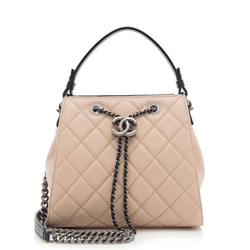 Chanel Grained Calfskin CC Small Bucket Bag