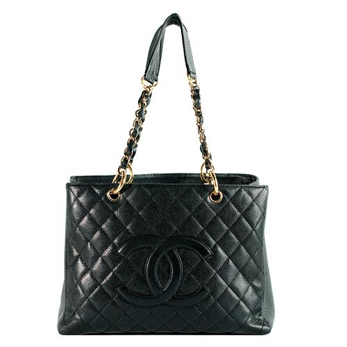 Chanel Quilted Caviar Leather Grand Shopping Tote