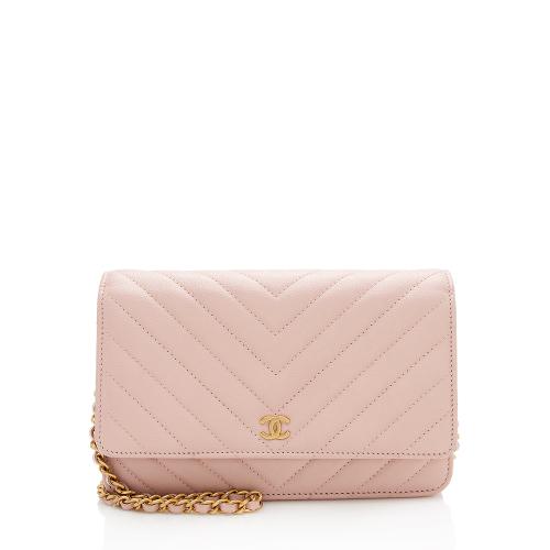 Chanel Chevron Lambskin Wallet on Chain