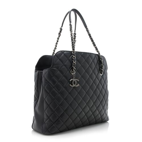 Chanel Caviar Leather Fold In Flap Top Tote