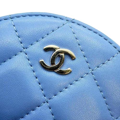 Chanel Quilted Lambskin Round Clutch with Chain