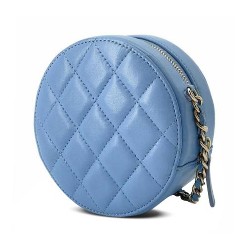 Chanel Quilted Lambskin Round Clutch with Chain