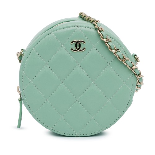 Chanel Quilted Lambskin Round Crossbody