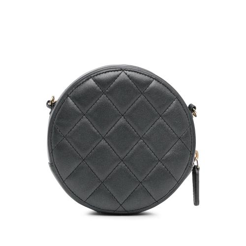 Chanel Quilted Lambskin Round Pearl Clutch with Chain