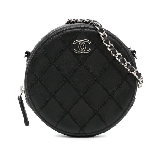 Chanel Quilted Lambskin Ultimate Stitch Round Clutch with Chain