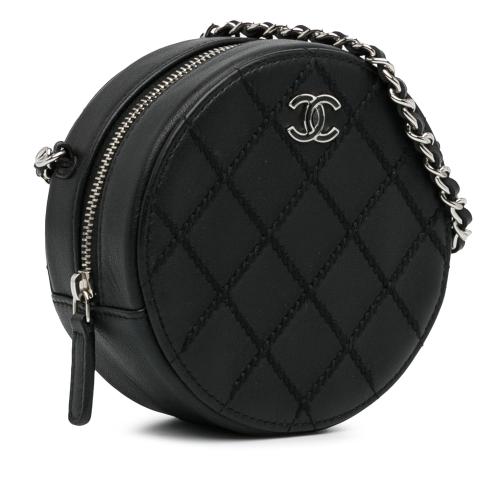 Chanel Quilted Lambskin Ultimate Stitch Round Clutch with Chain