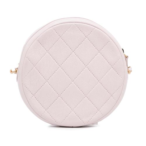 Chanel Quilted Patent Round Clutch with Chain