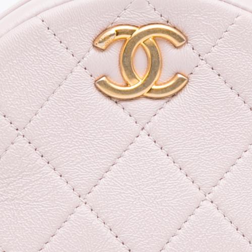 Chanel Quilted Patent Round Clutch with Chain