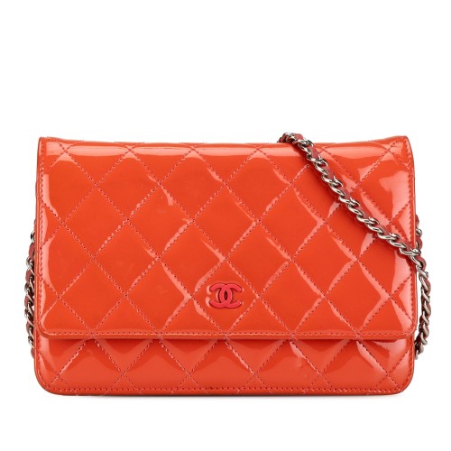 Chanel Quilted Patent Wallet On Chain