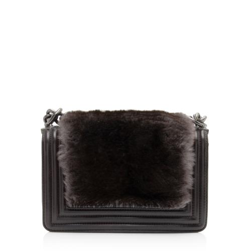 Chanel Rabbit Fur Small Boy Bag