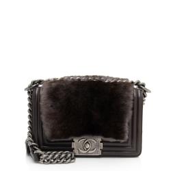 Chanel Rabbit Fur Small Boy Bag