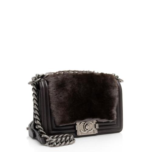 Chanel Rabbit Fur Small Boy Bag