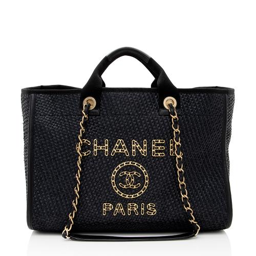 Chanel Raffia Deauville Medium Tote