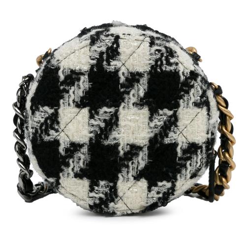 Chanel Round Tweed 19 Clutch with Chain and Lambskin Coin Purse