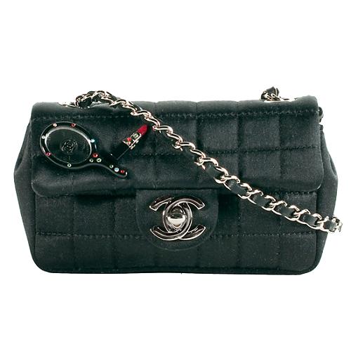 Chanel Satin Mirror Detail Evening Shoulder Handbag