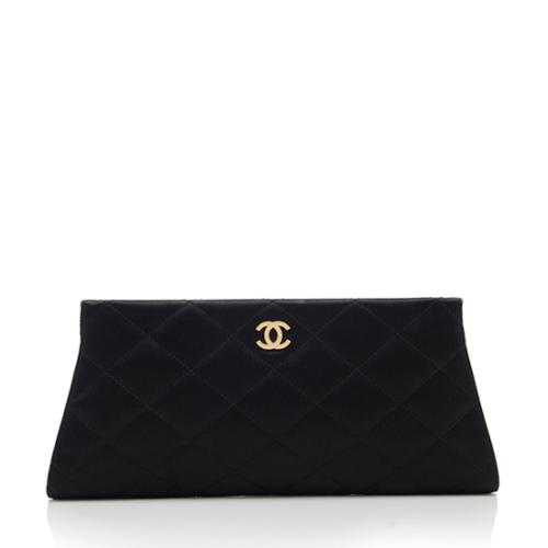 Chanel Quilted Satin Clutch 