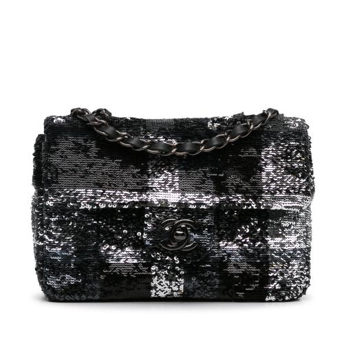 Chanel Sequin Plaid Single Flap