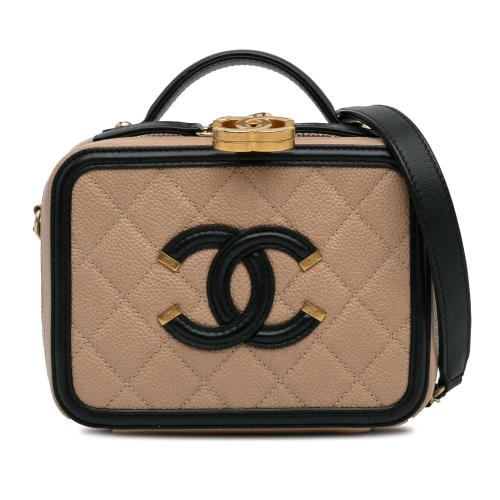 Chanel Small Caviar CC Filigree Vanity Case