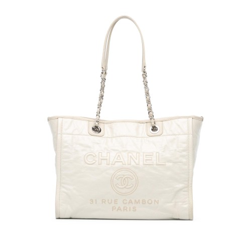 Chanel Small Glazed Calfskin Deauville Tote