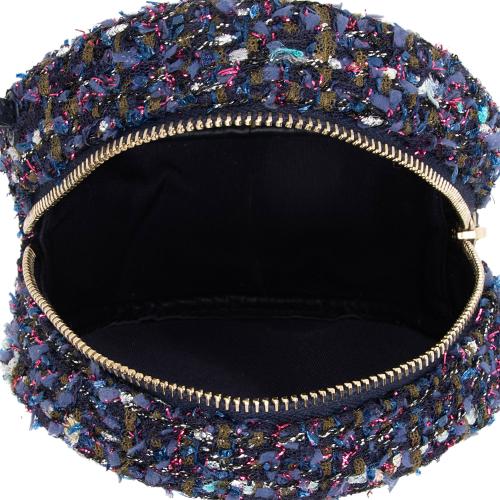 Chanel Tweed CC Round Clutch with Chain