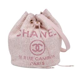 Chanel Tweed Deauville Drawstring Bucket Bag