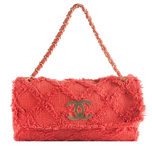 Chanel Tweed Quilted Flap Shoulder Handbag