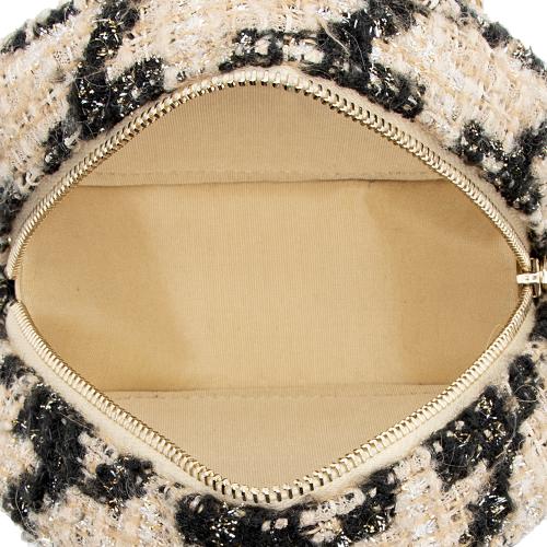 Chanel Tweed Round Clutch with Chain 