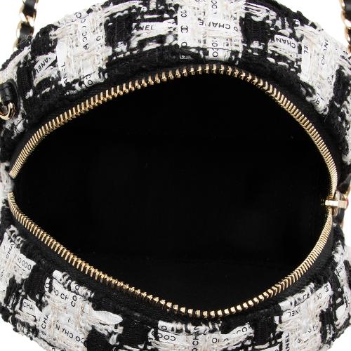 Chanel Tweed Round Clutch with Chain