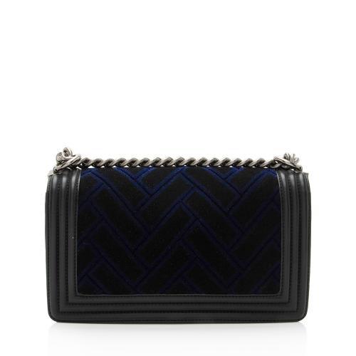 Chanel Velvet Quilted Old Medium Boy Bag