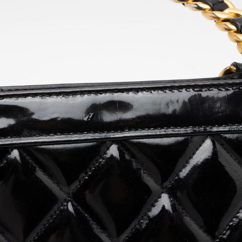 Chanel Vintage Patent Leather Chain Handle Tote