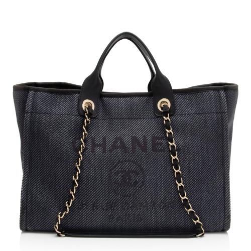 Chanel Woven Straw Deauville Medium Tote