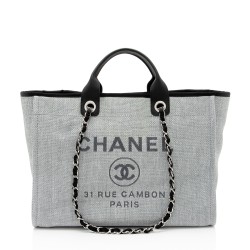 Chanel Woven Straw Deauville Medium Tote