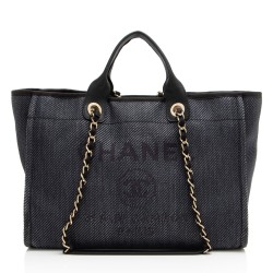 Chanel Woven Straw Deauville Medium Tote