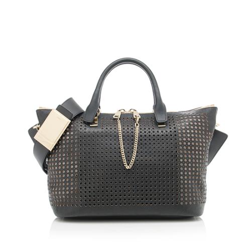 Chloe Perforated Leather Baylee Medium Shoulder Bag - FINAL SALE