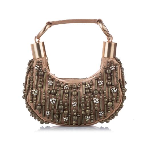 Chloe Beaded Bracelet Leather Evening Bag