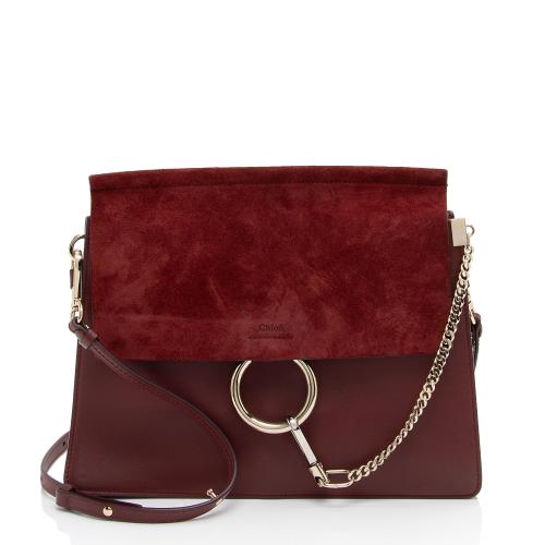 Chloe Calfskin Suede Faye Medium Shoulder Bag