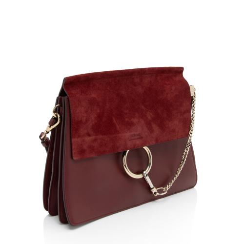 Chloe Calfskin Suede Faye Medium Shoulder Bag