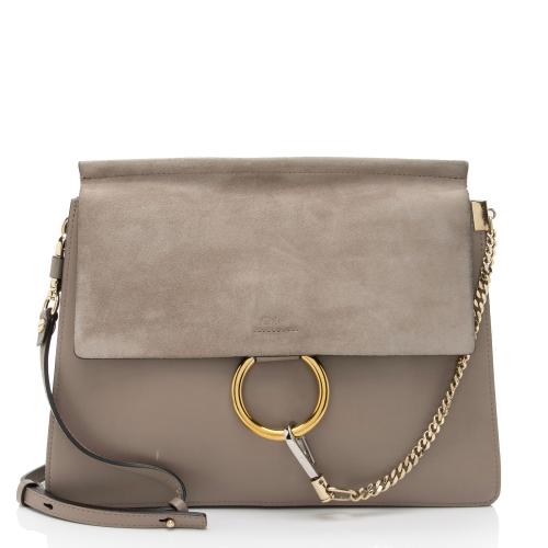 Chloe Calfskin Suede Faye Medium Shoulder Bag