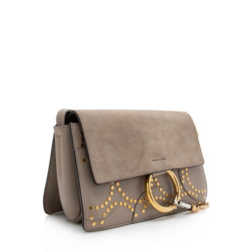 Chloe Studded Suede Small Faye Shoulder Bag - FINAL SALE