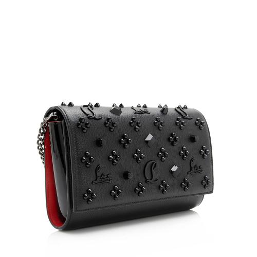 Christian Louboutin Leather Spiked Loubinthesky Paloma Clutch