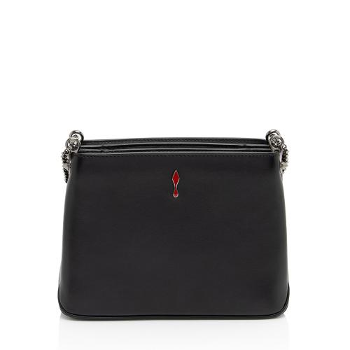 Christian Louboutin Calfskin Spiked Triloubi Chain Small Shoulder Bag