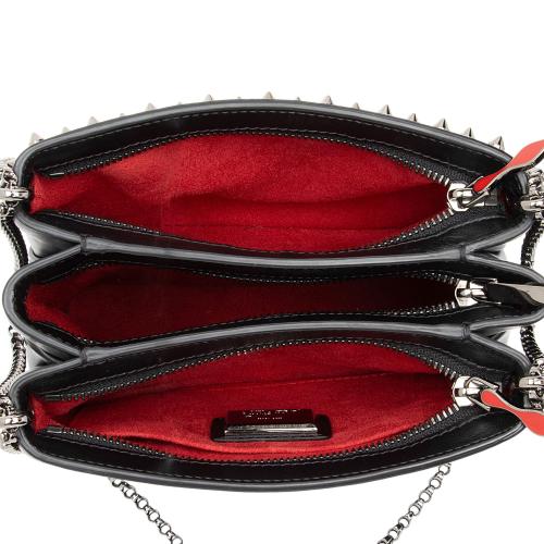 Christian Louboutin Calfskin Spiked Triloubi Chain Small Shoulder Bag