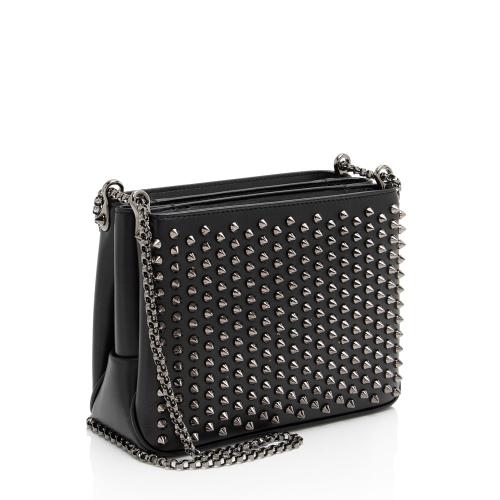 Christian Louboutin Calfskin Spiked Triloubi Chain Small Shoulder Bag