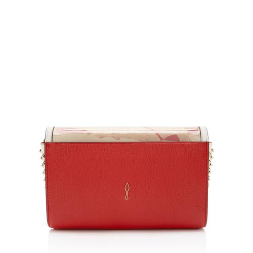 Christian Louboutin Leather Kraft Spikes Paloma Clutch