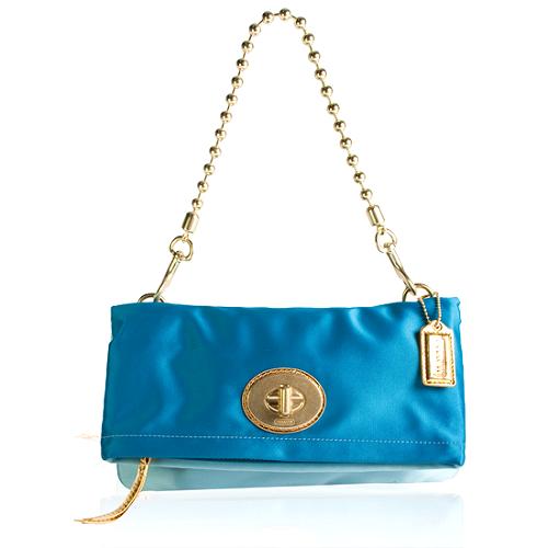 Coach Amanda Satin Foldover Flap Clutch