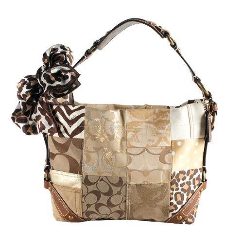 Coach Carly Patchwork Hobo Bag with Scarf