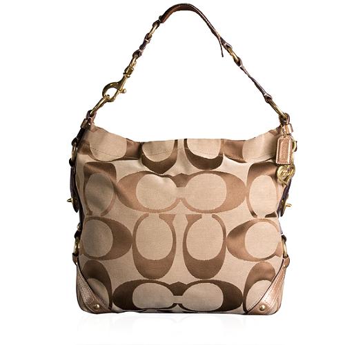 Coach carly signature hobo bag sale