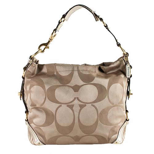 Coach Carly Signature Sateen Hobo Handbag