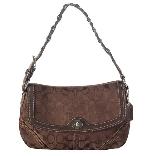 Coach Chelsea Signature Large Flap Shoulder Handbag