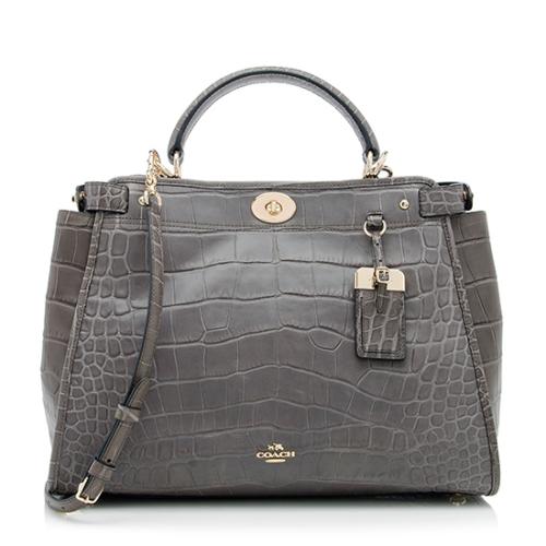 Coach Croc Embossed Gramercy Satchel